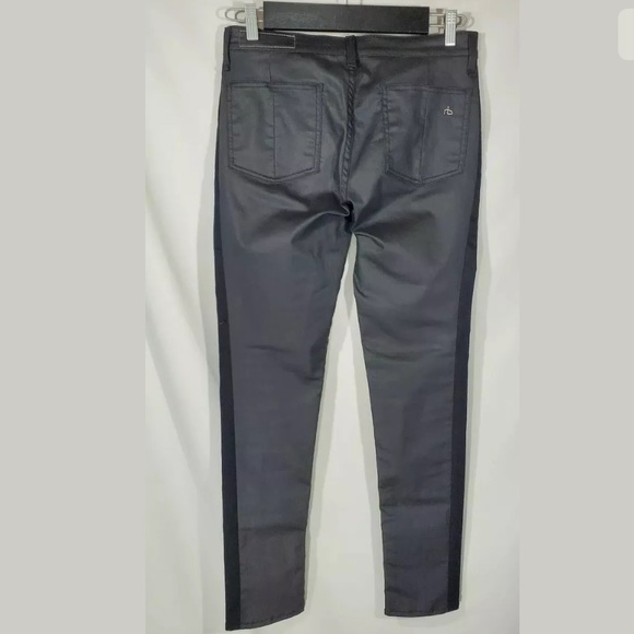 Rag & Bone Coated Split Skinny Jeans Sz 30 Black - Picture 4 of 7